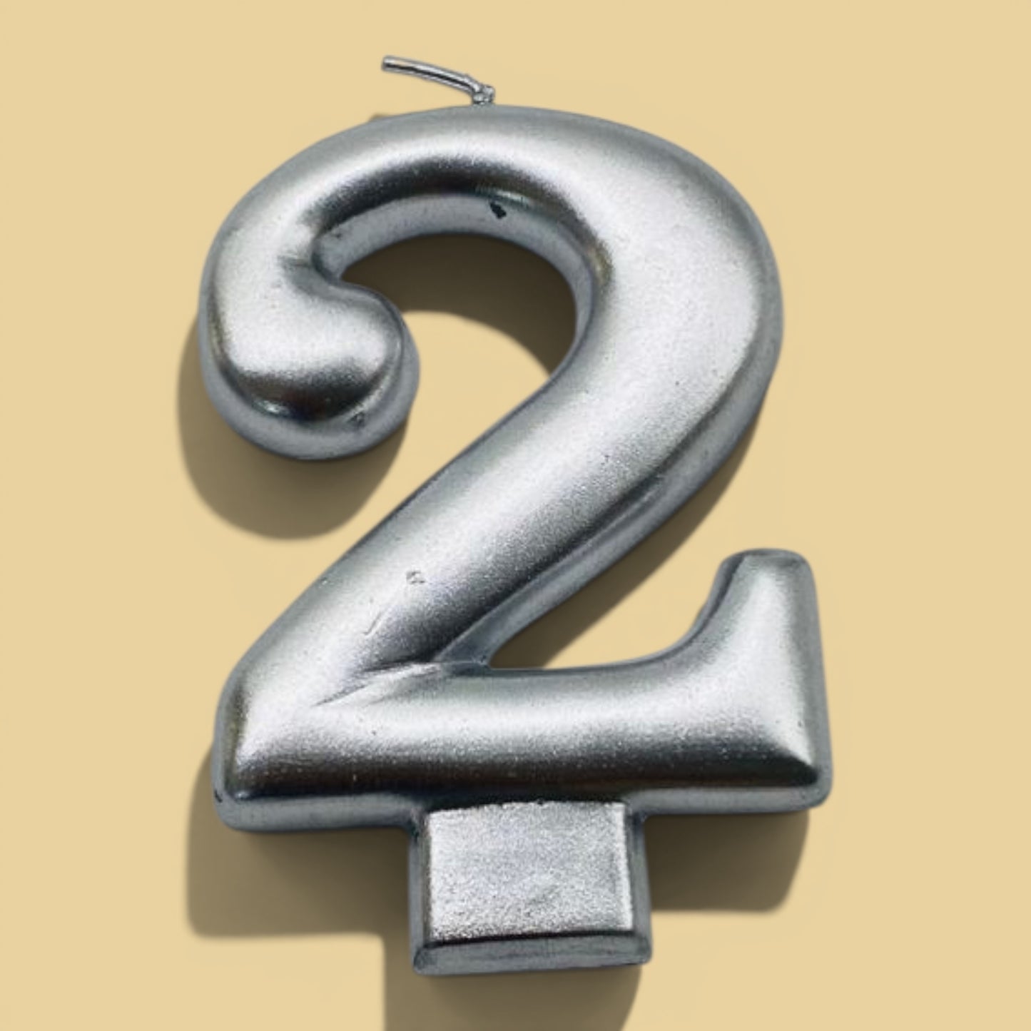 Silver Number Candle — 2