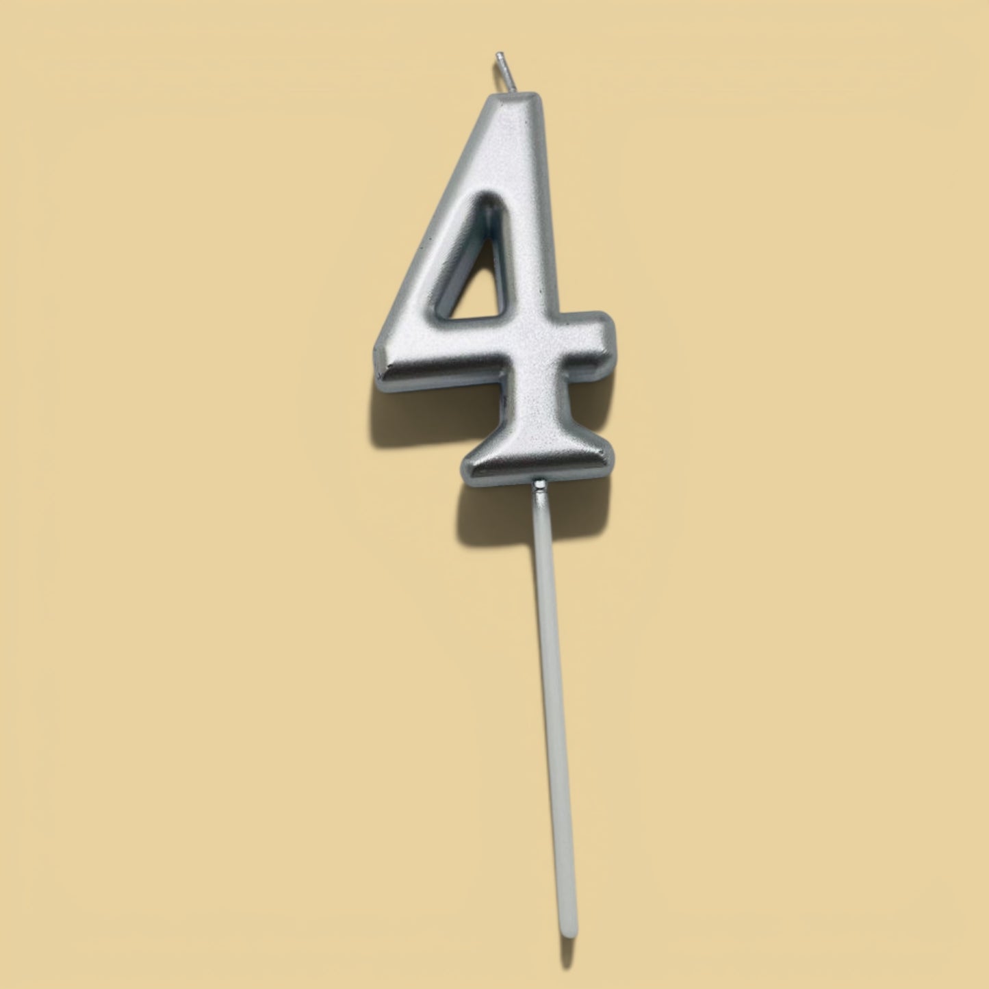 Silver Number Candle — 4