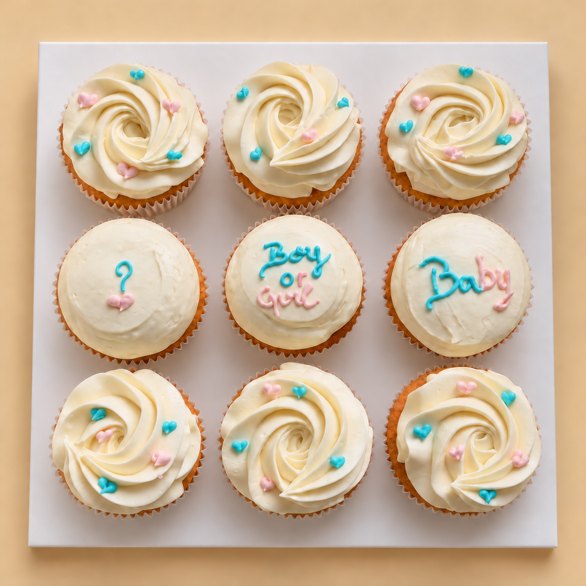 Boy or Girl Cupcake Box — reference-based design preview