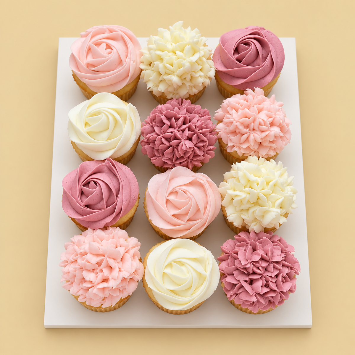 Mauve, Blush & Ivory Cupcake Box design reference