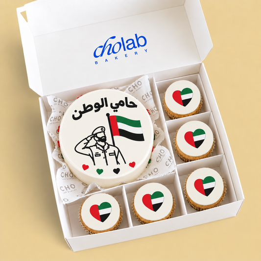 Guardian of the Nation — Edible Print — one mini cake and five cupcakes with edible printed artwork