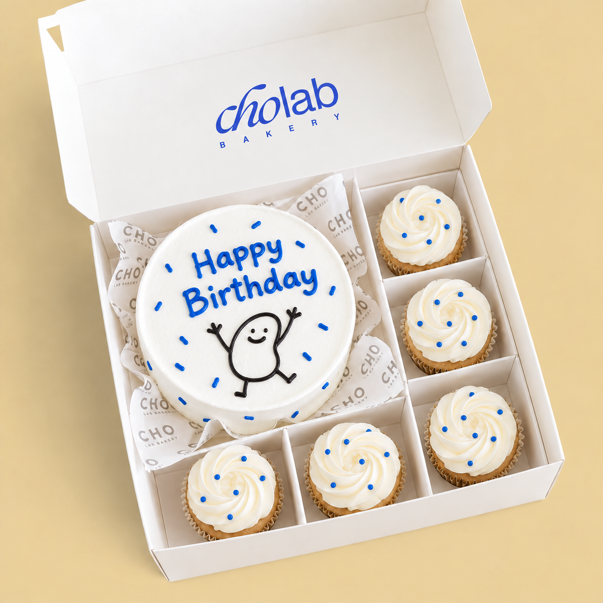 Birthday Smile — Mini Cake with Five Cupcakes