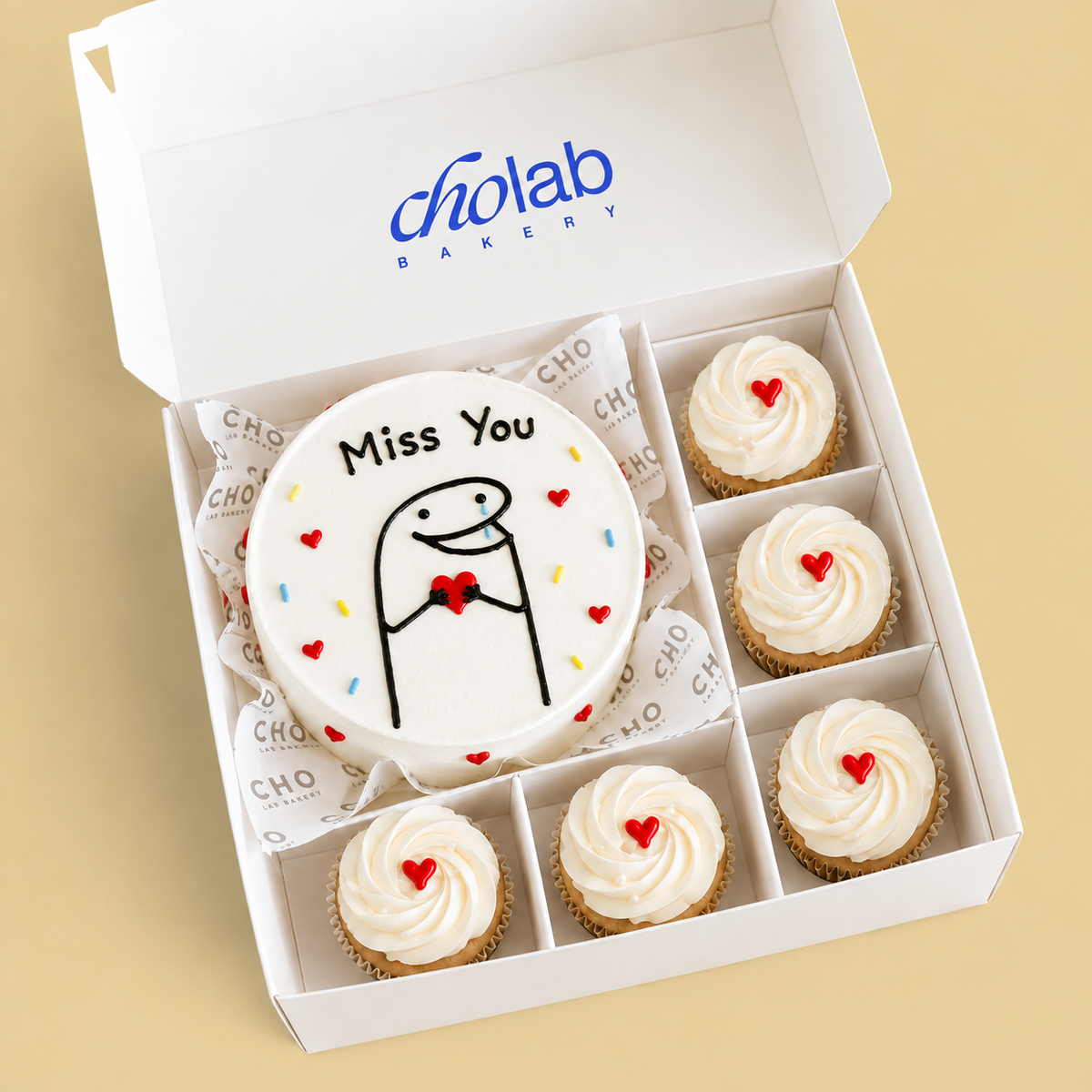 Miss You — Mini Cake with Five Cupcakes