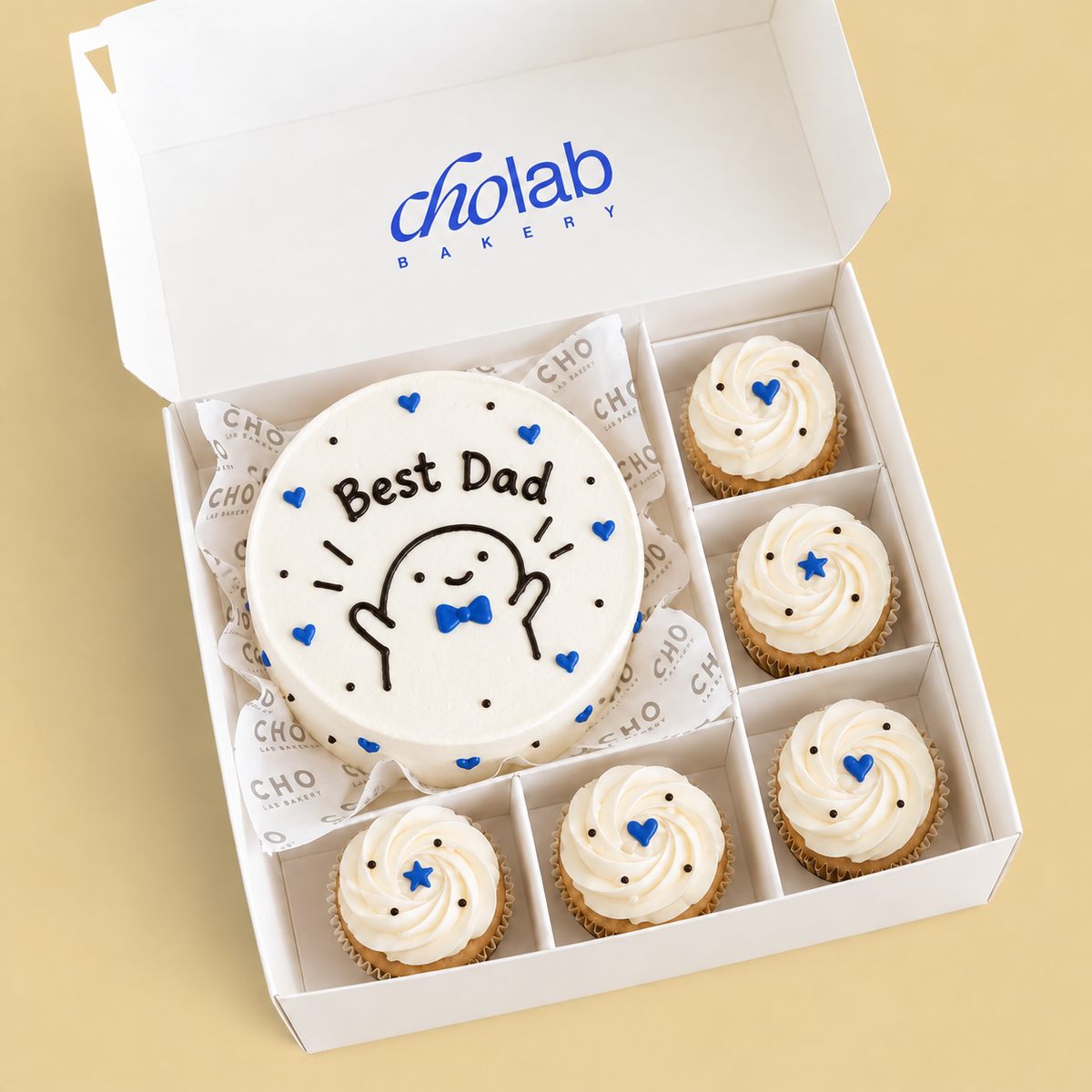 Best Dad — Mini Cake with Five Cupcakes