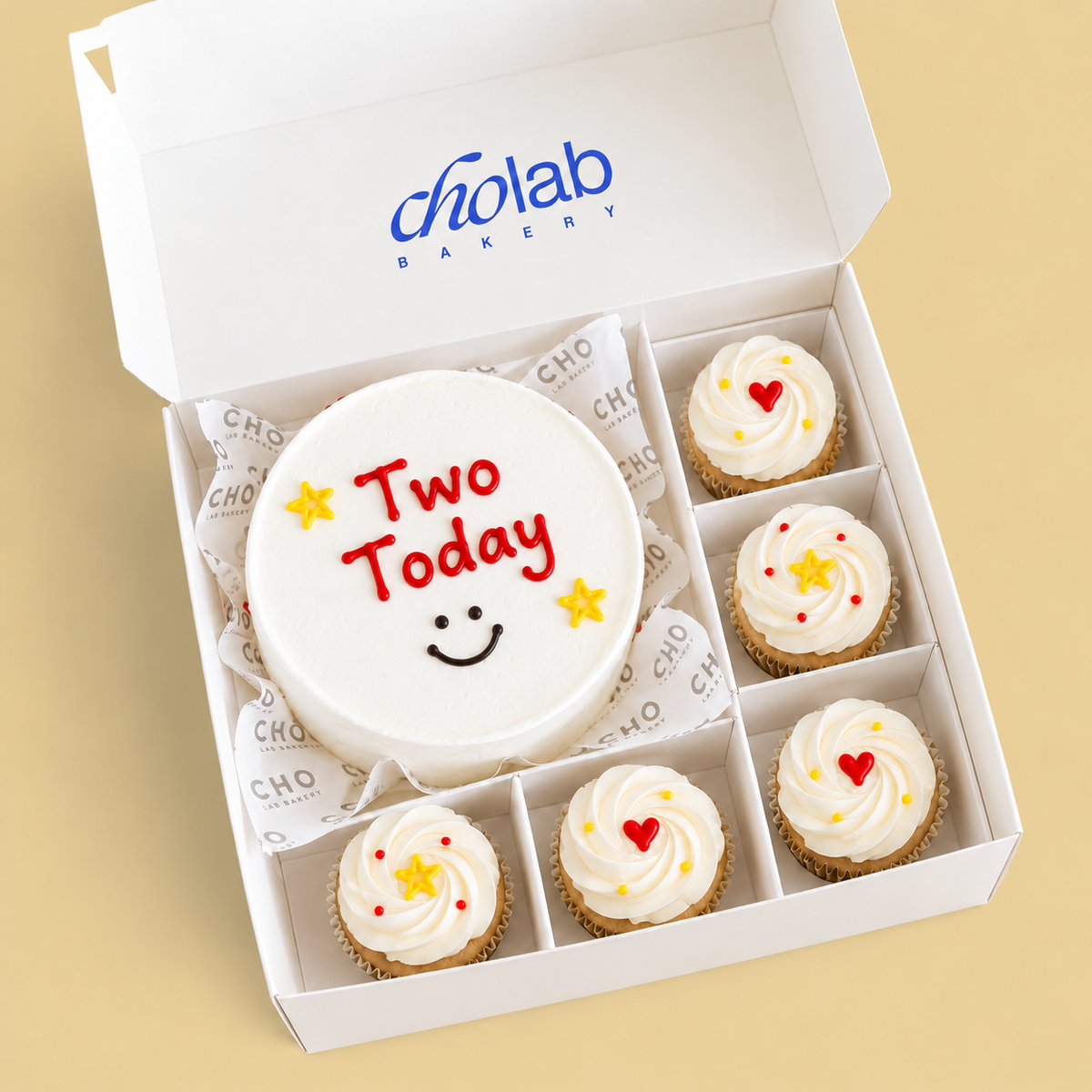Two Today — Mini Cake with Five Cupcakes