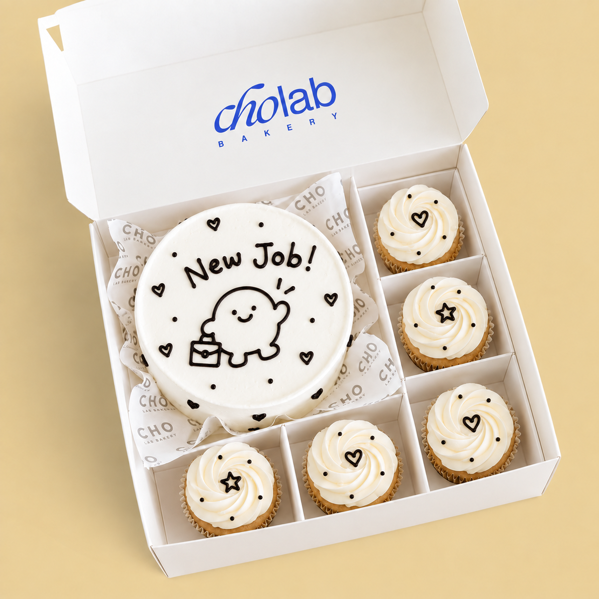 New Job! — Mini Cake with Five Cupcakes